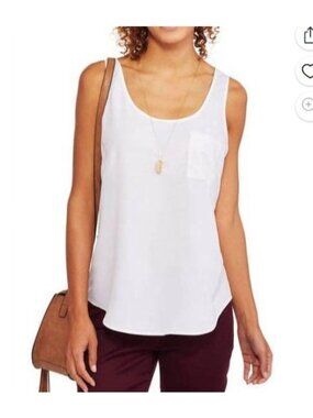 Faded Glory Sleeveless Blouse Tank Top Womens Small Arctic White New